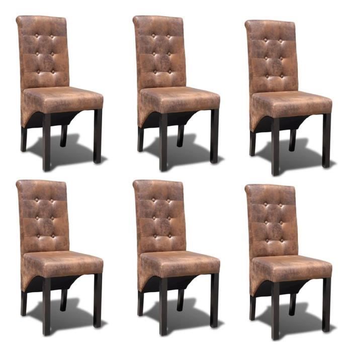 Chaise de salle à manger 6 pcs Cuir synthétique - TAO - Achat / Vente