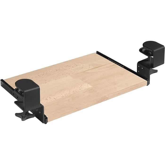 Support Coulissant Clavier Souris 800x300mm - Rail Réglable Hauteur - Fix&Easy Chêne Sonoma