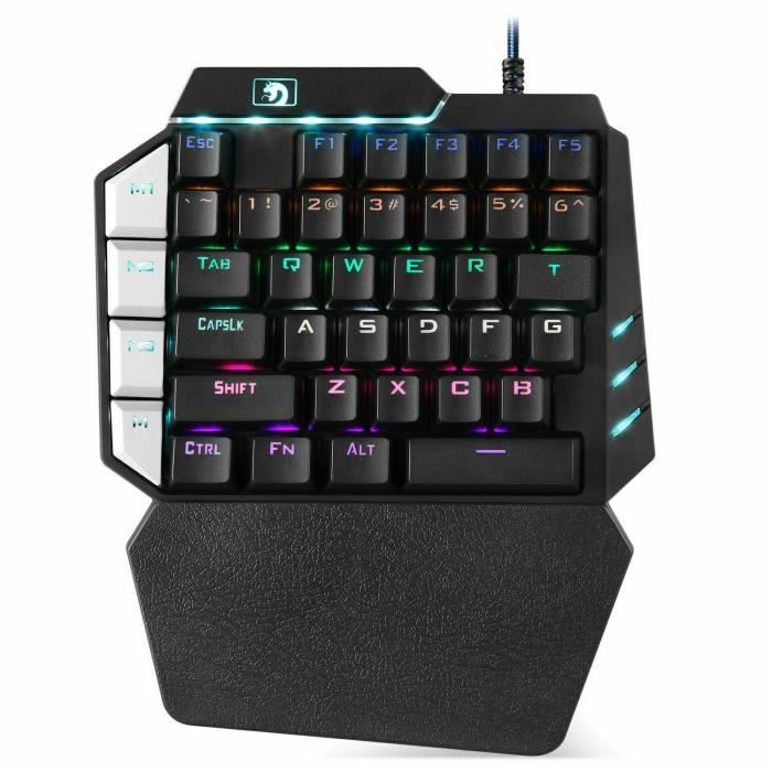 Mini clavier gamer pas cher Clavier mécanique à une main 38 Touches LED  Coloré clavier QWERTY, souris non fourni - Cdiscount Informatique