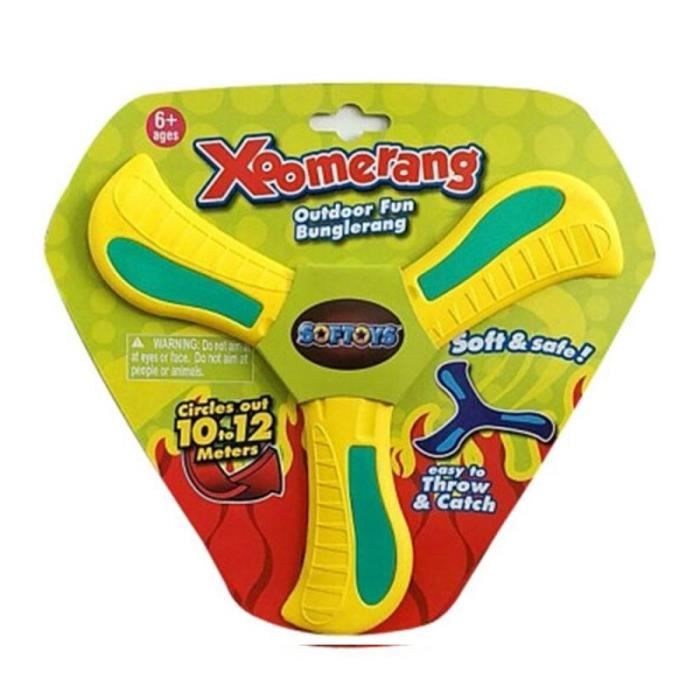 Boomerang EVA à trois feuilles coloré pour sports de plein air, convient aux divertissements familiaux, aux exercices et aux jeux de coordination, idéal pour le camping et les activités de plein air