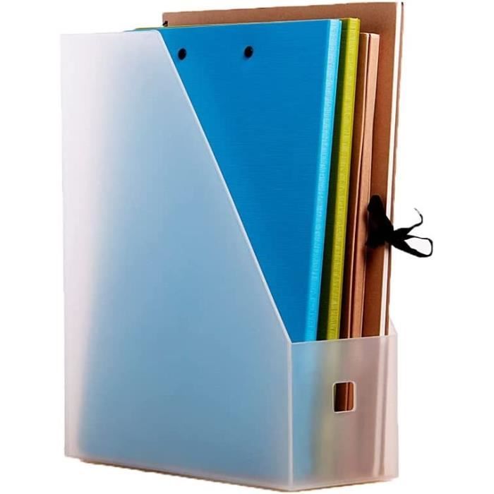Lot De 4 Portes Revues A4 Organiseur Vertical Bureau - Plastique Rigide Rouge