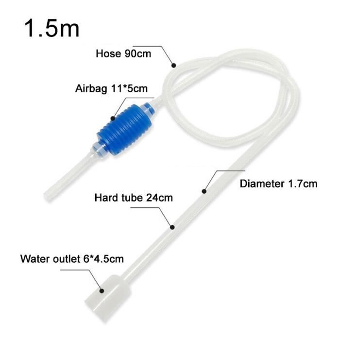 Entretien et traitement,Siphon d'aquarium pour poissons précieux,aspirateur à gravier,filtre à eau,pompe,manuel- 1.5m[B36630]