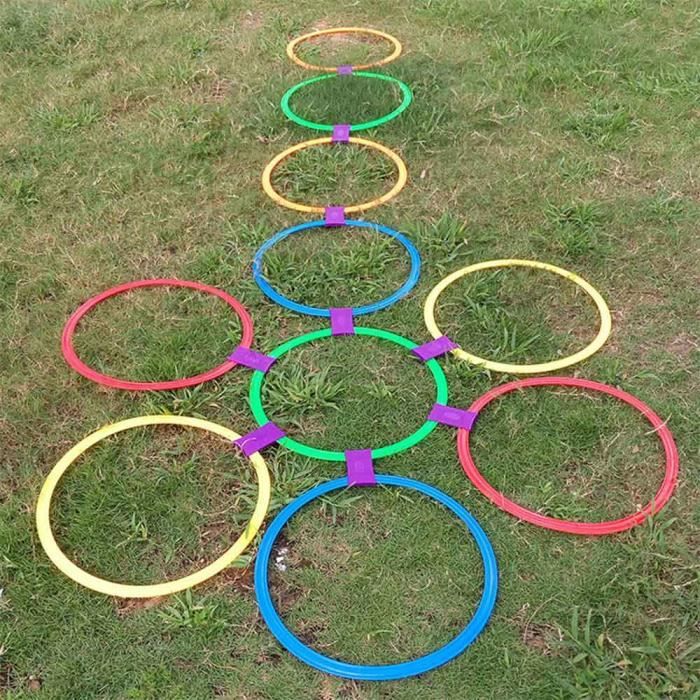 Luqeeg Cerceaux d'exercice pour Enfants 10 Pièces, Anneaux D'entraînement Sensoriel pour la Coordination Main-Pied, Développement du Cerveau, Jeux de