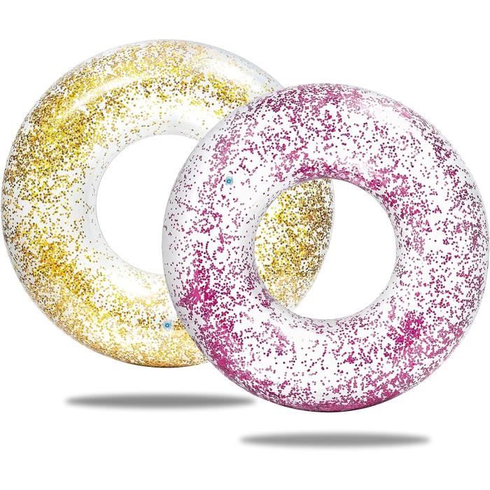 2 Pièces Bouee Piscine, Bouee Adulte, Bouee Ronde, Donuts Gonflable Piscine, Bouée Adulte, Radeau Gonflable pour Piscine, Vaca[60] - Jeux - Jouets