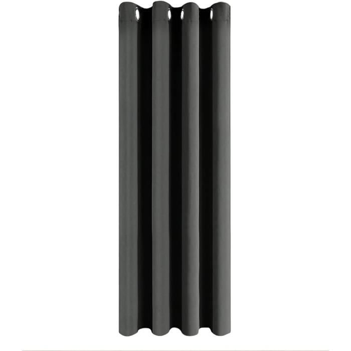 Rideau à œillets isolant velours noir 140x260