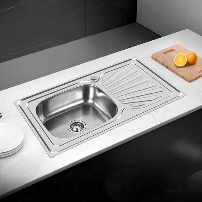 evier inox de cuisine 1 bac et plaque de filtre a eau encastrable evier pour cuisine cdiscount bricolage