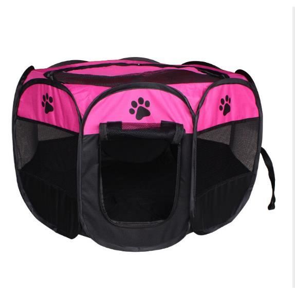 Parc Chien Parc à Chiots Enclos Pour Petits Animaux Pliable Cage De Chiens Chats S 747443cm Rose Rougenoir
