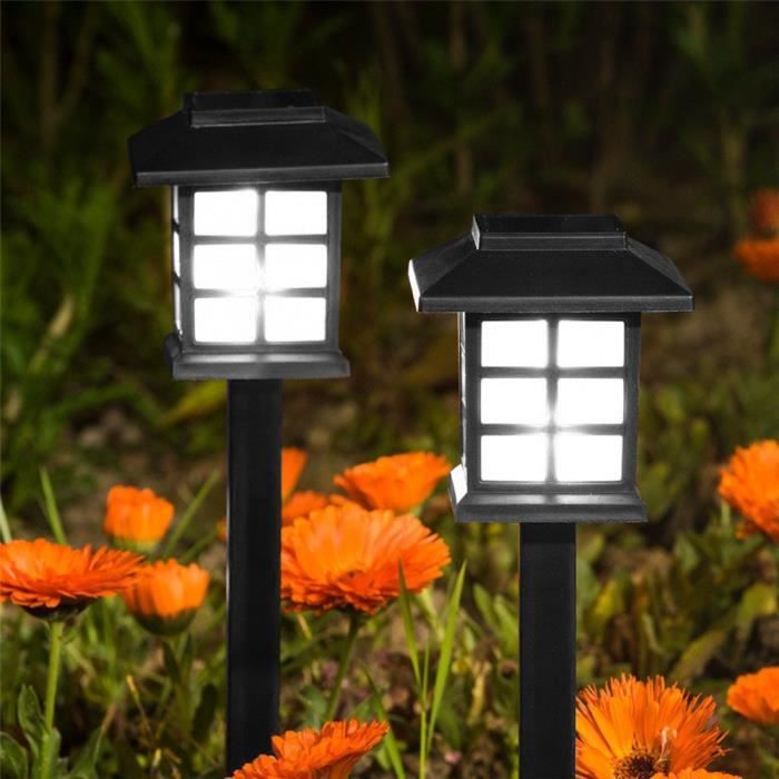2pcs Solaire Lampe Led Exterieur Jardin Lampes De Pelouse Chemin