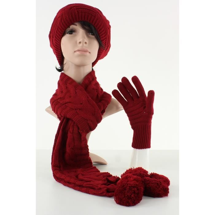 Ensemble gants echarpe femme clearance