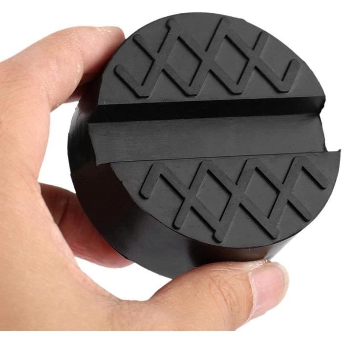 ULTECHNOVO Lot De 4 Coussinets De Support Universels Pour Cric De Sol En Caoutchouc Noir - Stabilité Maximale