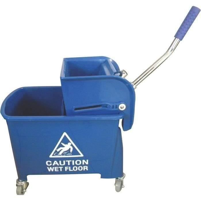 Seau à essorage pour balai plat - bleu