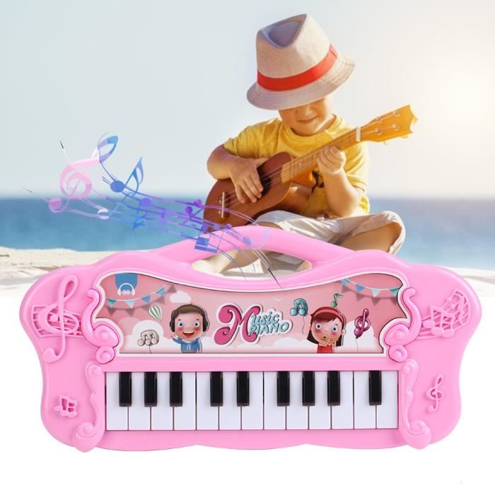 New musical clavier pour enfants rose Jouet Filles Cadeau de Noël avec tabouret 