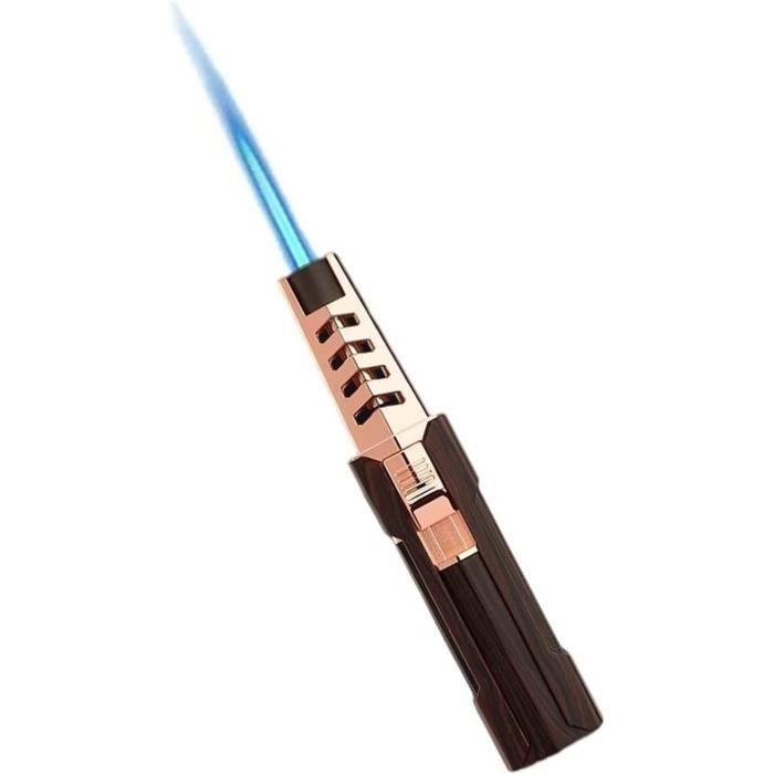 PIPITA Briquet Torche Coupe-Vent Triple Jet - Briquet Au Butane Rechargeable Avec Poinçon En Alliage De Zinc (Butane Non Inclus)