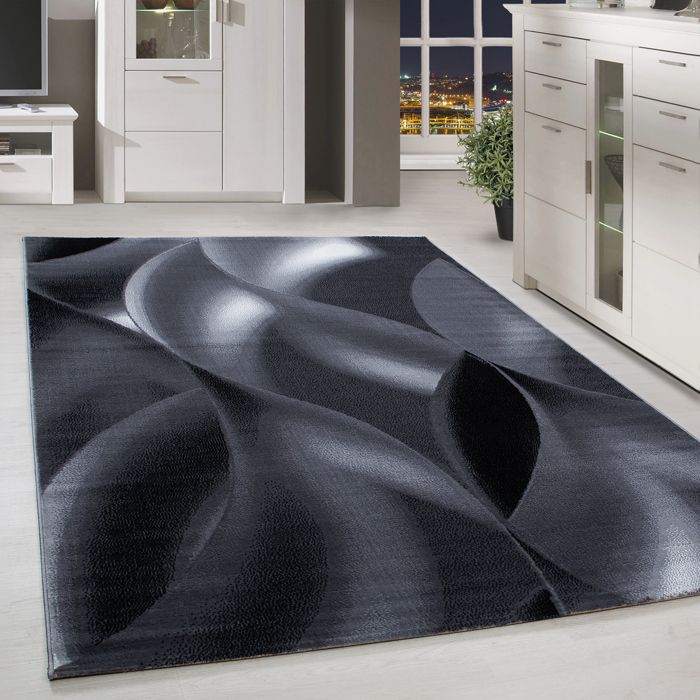 tapis de poil court moderne ombre abstraite damier a motifs gris chine noir 200x290 cm achat vente tapis soldes cdiscount