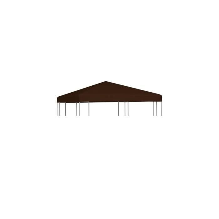 Toile de gazebo - Alsa - 3x3 m - Marron - 310 g/m² - Résistante