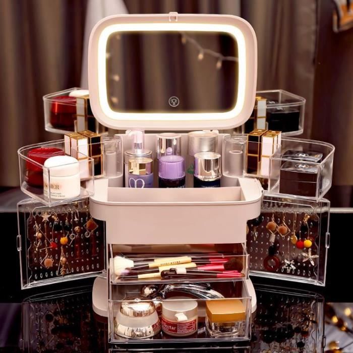 salle de bain Petit organiseur de rangement en cuir pour bureau organiseur taille unique 1982 cosmétiques maquillage