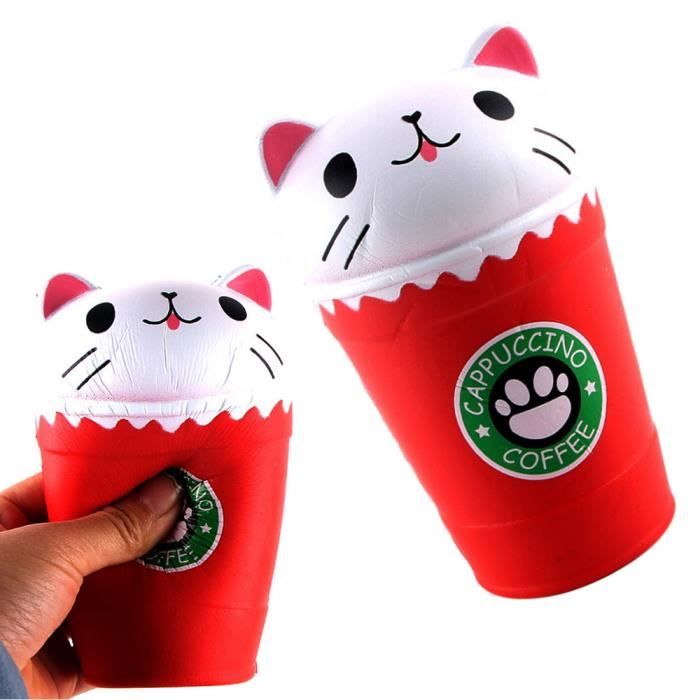Kawaii Doux Squishy Chat Tasse A Cafe Jouet Chat Anti Stress Lente Croissant Cadeau De Paques Cdiscount Jeux Jouets