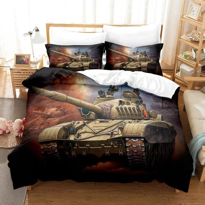 Parure De Lit Militaire 2 Pièces - Housse Couette 90x200cm + Taie 65x65cm | Microfibre, Imprimé 3D Réversible - 6