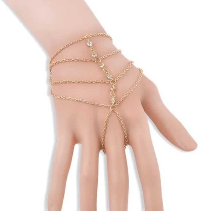 Femmes chaîne à main longue main multi chaîne Fashion esclave poignet Bague Femmes chaîne à main longue main multi chaîne Fashion esclave poignet Bague