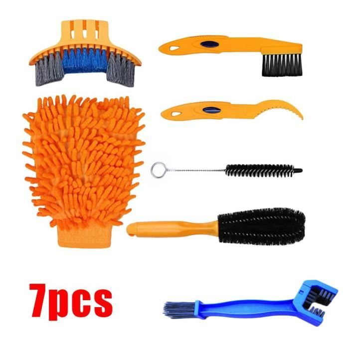 Kit De Nettoyage Vélo 4 Pièces - Brosse Pour Chaîne, Pignons, Pneus - Entretien Facile - 11