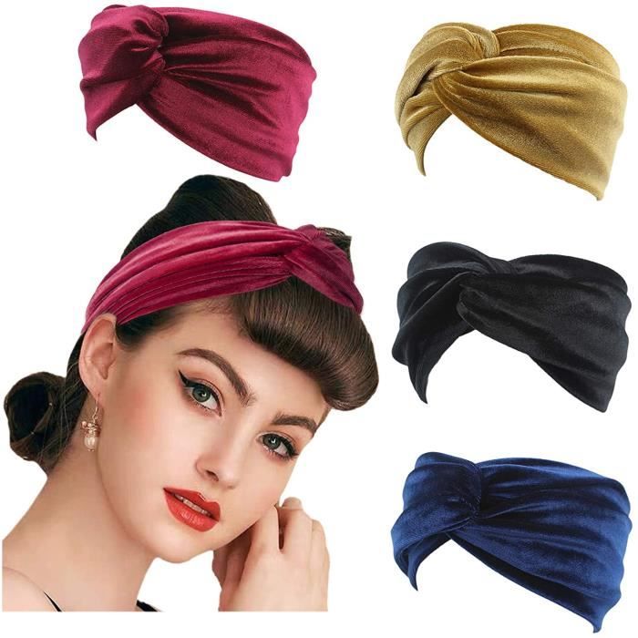 Acheter Turban Headwrap Couleur Unie Noeud Large Bandeaux pour