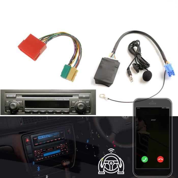 Adaptateur Bluetooth 5.0 Aux Mains Libres 8 Broches, Câble Audio De Musique A2dp Pour Audi A3 8l 8 P A4 B5-b7