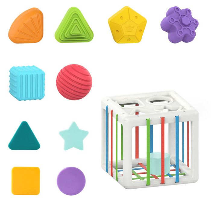 Jouet de Tri de Forme de Bébé - KEEJAA - Cube Sensoriel - 18 mois et plus - Blanc