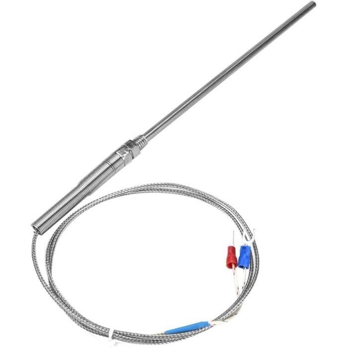 Sonde Thermocouple Type K - 5,9 Pouces (150mm) - Acier Inox - Plage 0-800°C - Connecteur M8