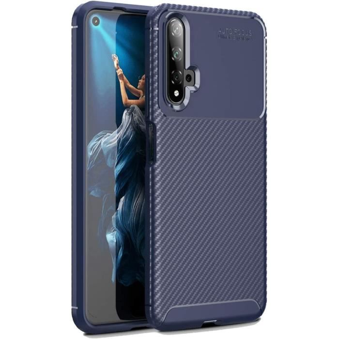 Coque Silicone TPU Transparente Pour Huawei Nova 5T - Protection Renforcée Aux Coins, Couleur Dégradé Violet/bleu, Mince Et Légère