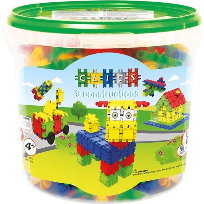 Clics jeu de construction, seau de base 9 en 1, 148 clics, 27