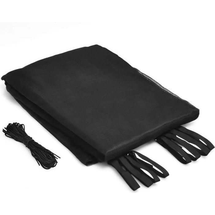 COSTWAY Filet de Sécurité pour Trampoline 305 cm avec 6 Poteaux Fermeture Eclair Double et Boucles de Protection Intérieur/Extérieur