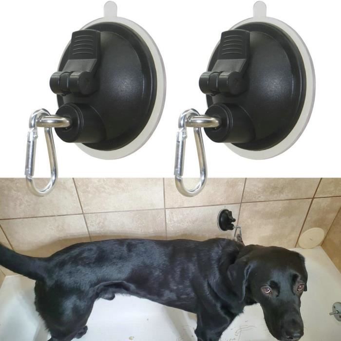 View of CRAZE 2/Pk Pet Grooming Steel Leash Durable Suction Cup Accessories Dog ...