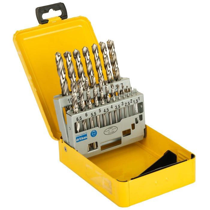 Coffret De 19 Forets HSS Acier Rapide - Boîte Métal - Neuf Sous Emballage