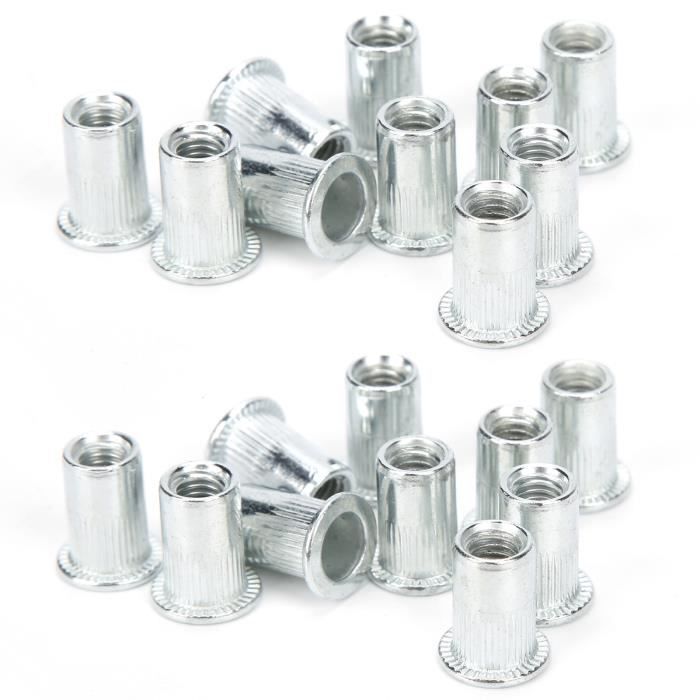 Kit 100 écrous Rivets En Aluminium - Nutsert SAE Imperial, Pour Fixation Solide Sur Tôle