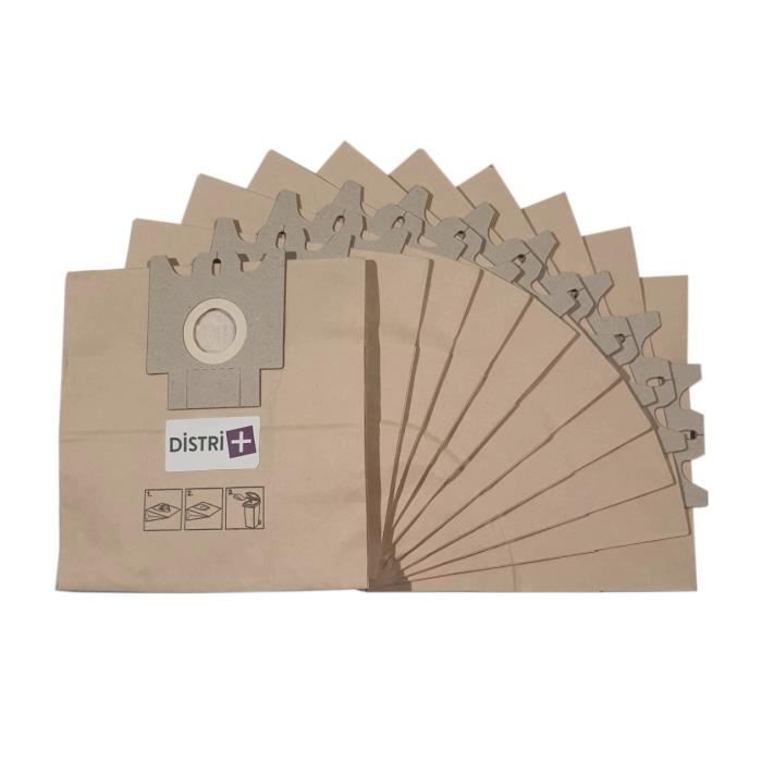 sac aspirateur compatible : miele fjm, s246i, s261i, série 300, airclean, bluemagic... - pochette de 10 sacs papier
