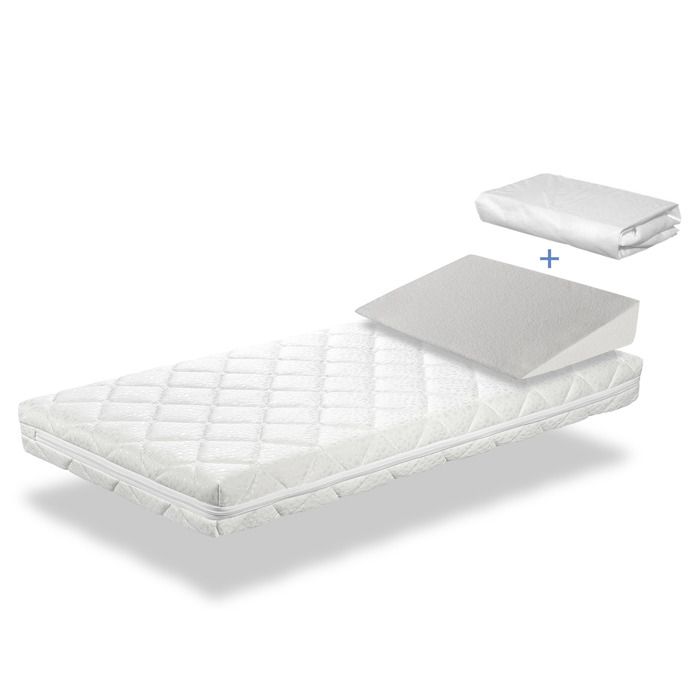 TINEO Matelas climatisé 70x140 cm + plan incliné 15° (lot)