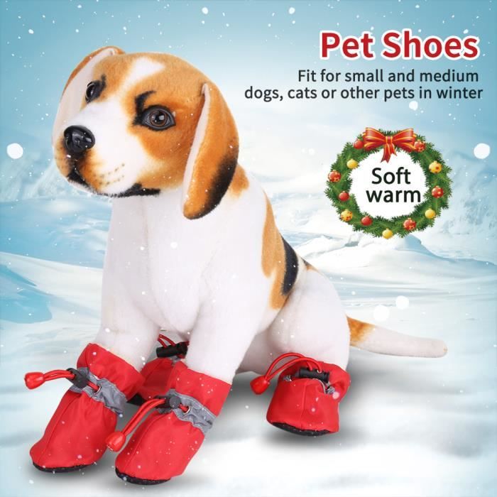 Comparer les prix de Chaussures pour chien DRFEIFY - Bottes de protection imperméables pour petits et moyens chiens - Rouge
