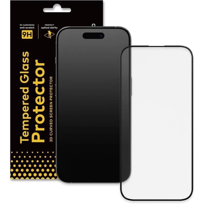 Protège écran en verre trempé 9H pour iPhone 15 Pro