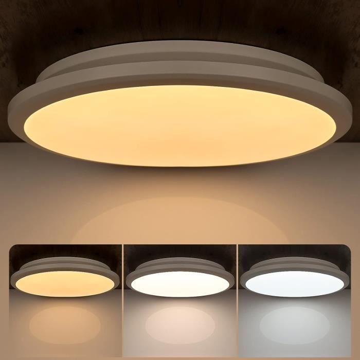 Plafonnier LED Intelligent Connecté - 45x45cm, Commande Par Alexa/appli/télécommande, Blanc Chaud à Froid Réglable, 2500 Lumens - Pour Salon, Chambre, Couloir - 10