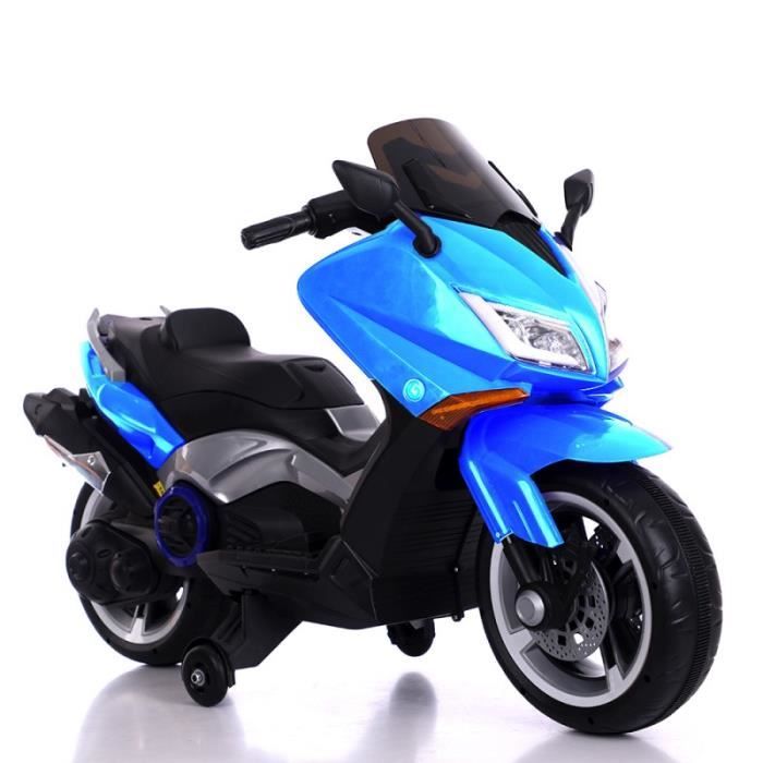 Scooter électrique T-MAX Bleu 12V peinture métalisé - Roues lumineuses -  Cdiscount Jeux - Jouets