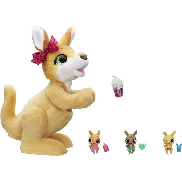 peluche interactive furreal friends mama josie - jouet kangourou interactif avec triplés
