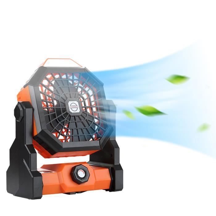 Ventilateur de Bureau Ventilateur avec Lumière LED 3 modes Ventilateur usb Réglable à 270 pour Maison Camping et Bureau - Jarbo