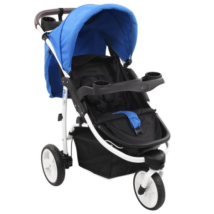Poussette 3 roues bleu discount