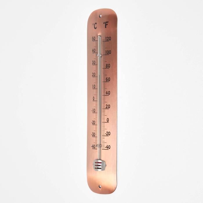 Grand thermomètre extérieur décoratif vintage jardin métal vert 61cm Chemin de campagne - Gamm vert