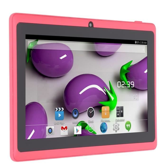 HURRISE Tablette enfant Tablette PC Quad Core CPU Support WiFi 7 pouces Enfants Tablette informatique tablette Bleu Rose
