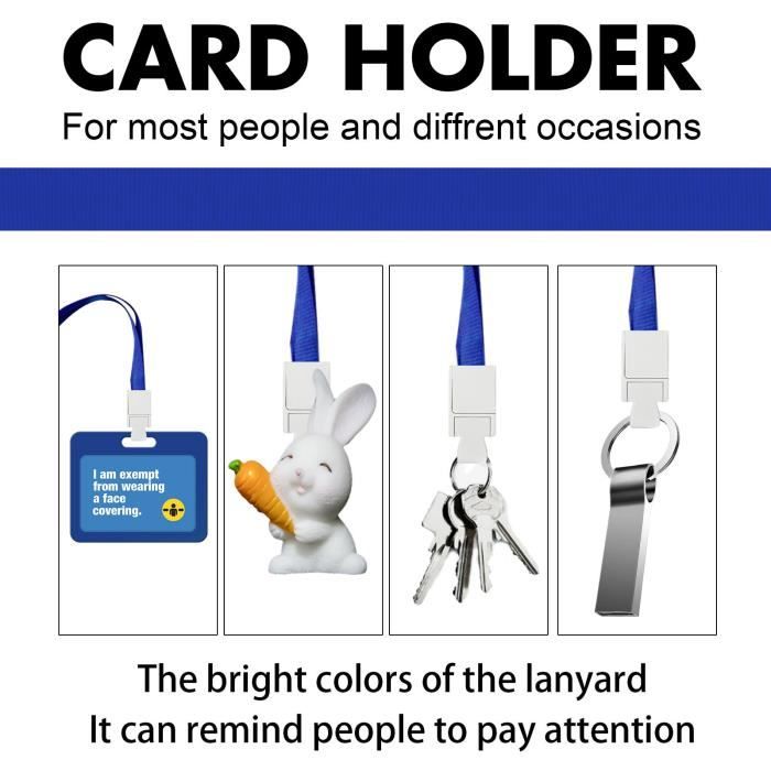 Cordon Avec Porte Carte, Rétractable Porte Badge, 4Pcs Comprenant