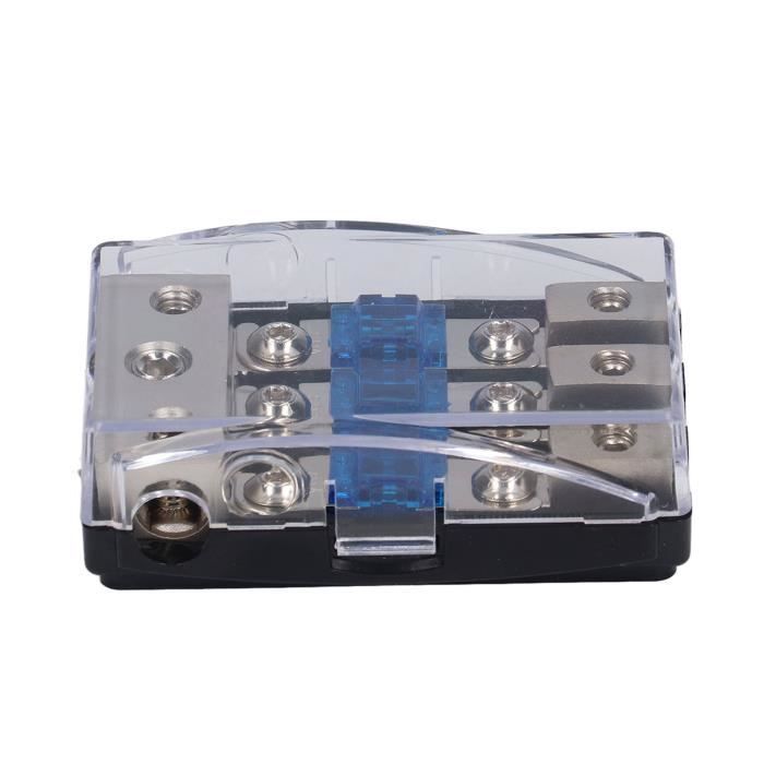 Porte-fusible Mini-ANL Transparent - Compatible Câbles Jusqu'à 25 Mm² - Inclut 2 Fusibles 40A - Pour Installation Audio Voiture