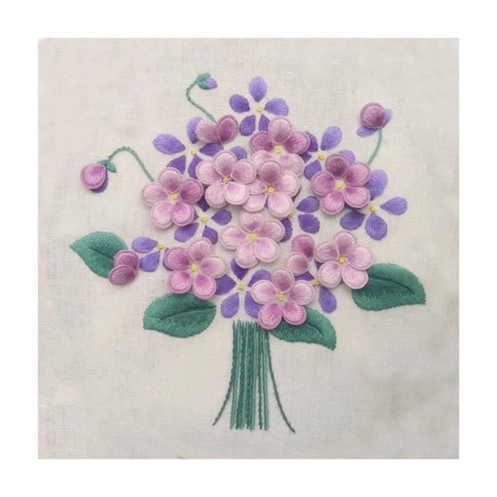 Kit De Broderie Au Point De Croix, Fleurs Colorées En Fleur