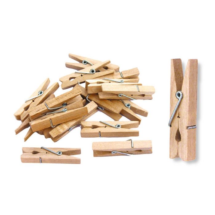 Lot de 50Pcs Pince de Peinture en Bois Epingle à Linge Motifs Assortis