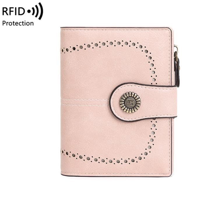 Porte-Monnaie Mini En Cuir Véritable - Double Zip - Porte-Cartes & Pièces - Pour Femme
